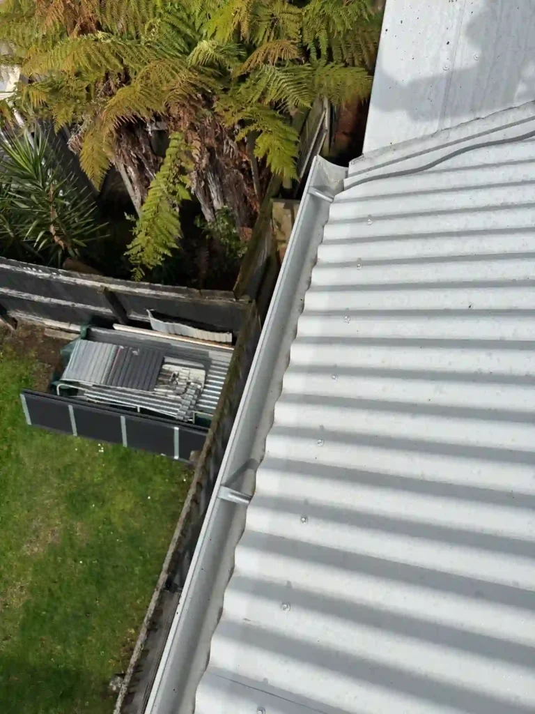 Gutters cleaned to support proper drainage around the property.